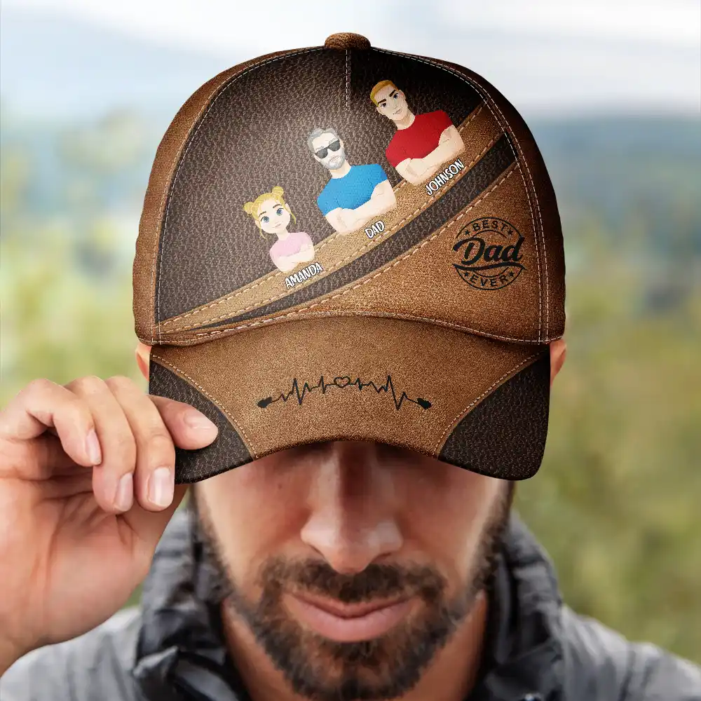 Best Dad Ever - Birthday, Loving Gift For Father, Grandfather, Grandpa - Personalized Classic Cap - Image 4