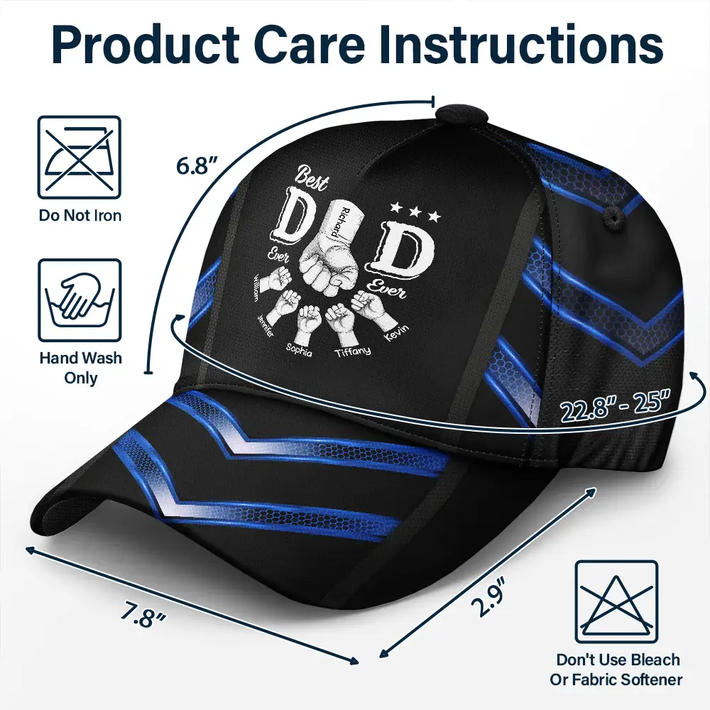 Best Dad Ever Ever - Personalized Classic Cap - Image 6