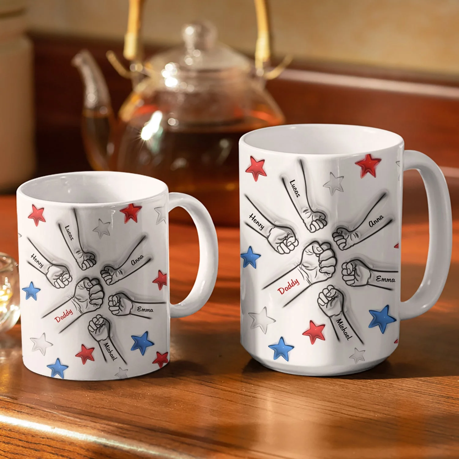 Best Dad Ever - Gift For Father, Grandpa - 3D Inflated Effect Printed Mug, Personalized White Edge-to-Edge Mug - Image 3