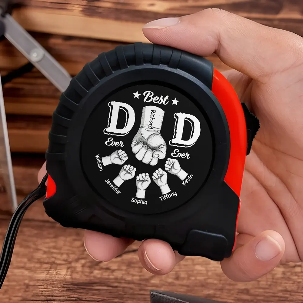 Best Dad Ever Hand Punch - Personalized Tape Measure - Image 3