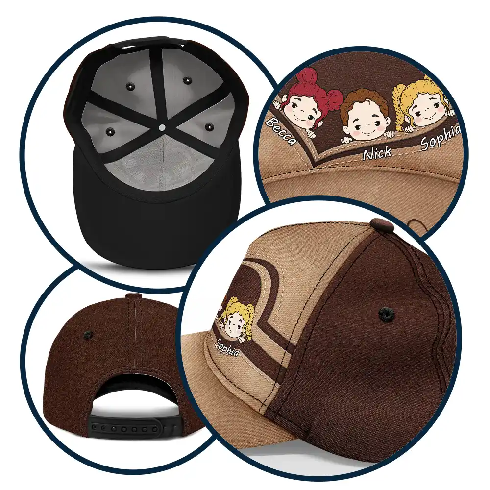 Best Dad Ever Heart - Personalized Classic Cap - Image 5
