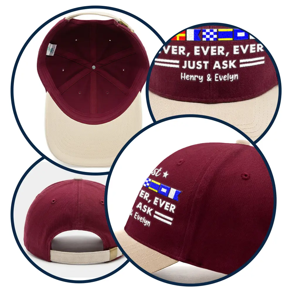 Best Dad Ever Nautical Flags Marine Code - Personalized Embroidered Two Tone Cap - Image 5
