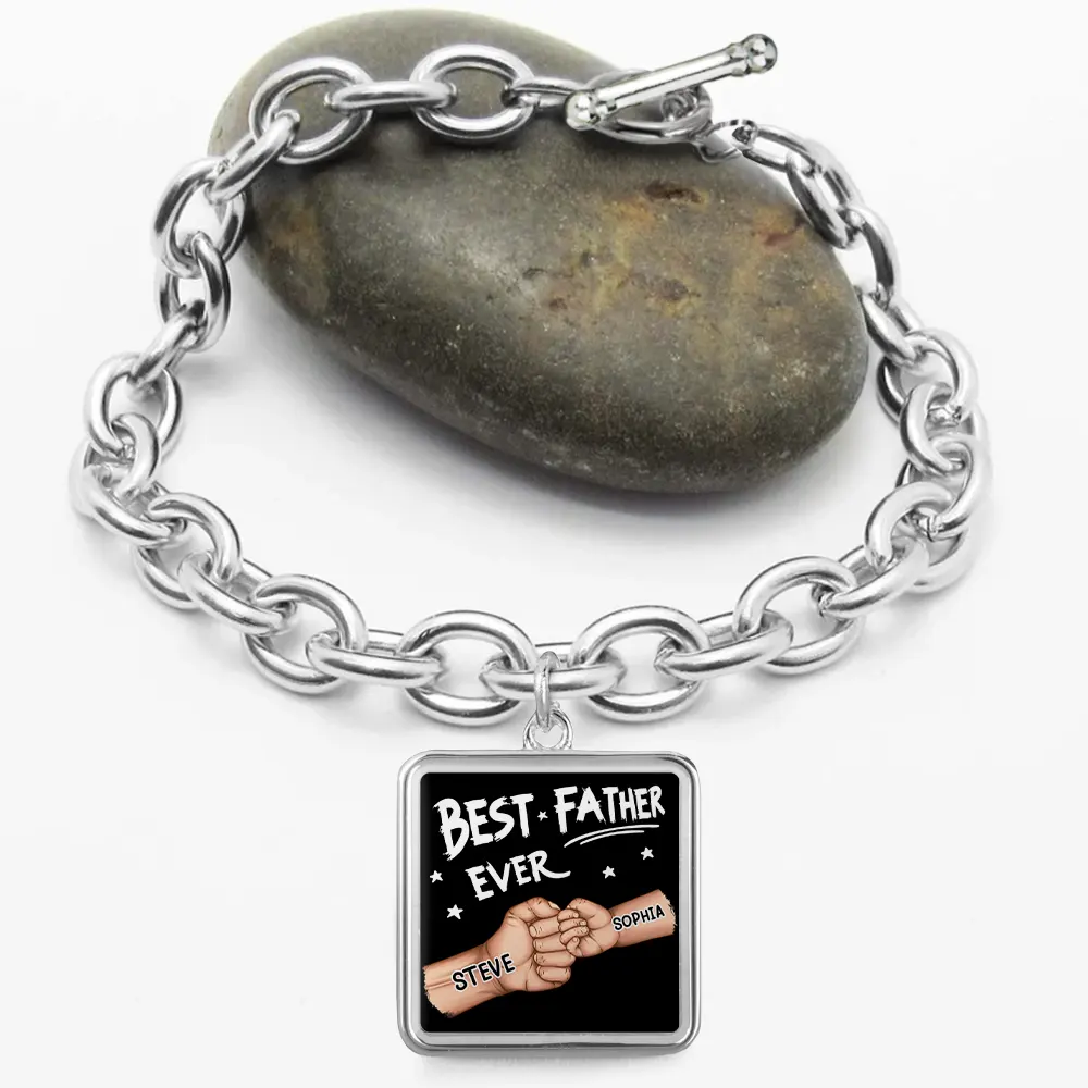 Best Dad Ever - Personalized Charm Bracelet - Image 3