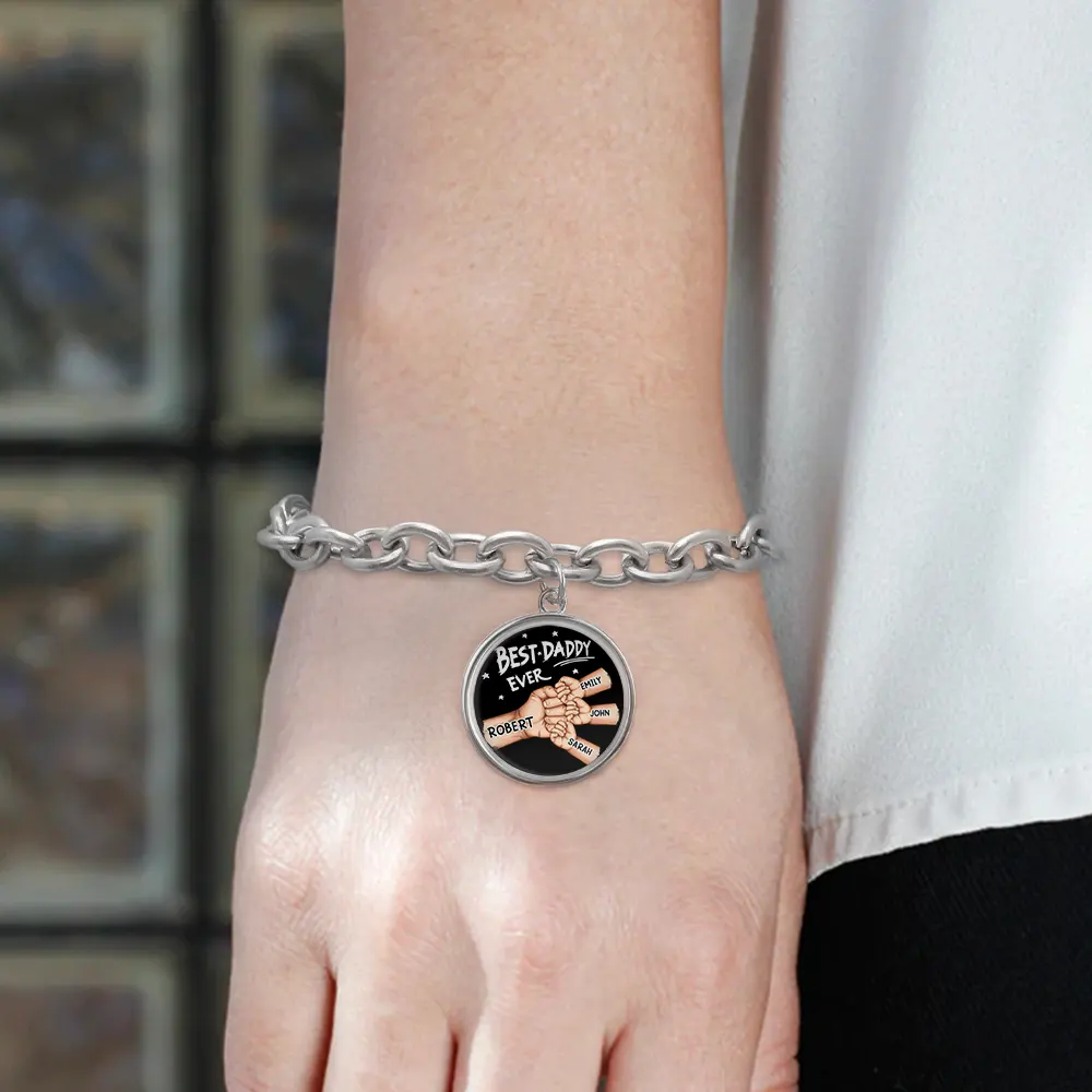 Best Dad Ever - Personalized Charm Bracelet - Image 4