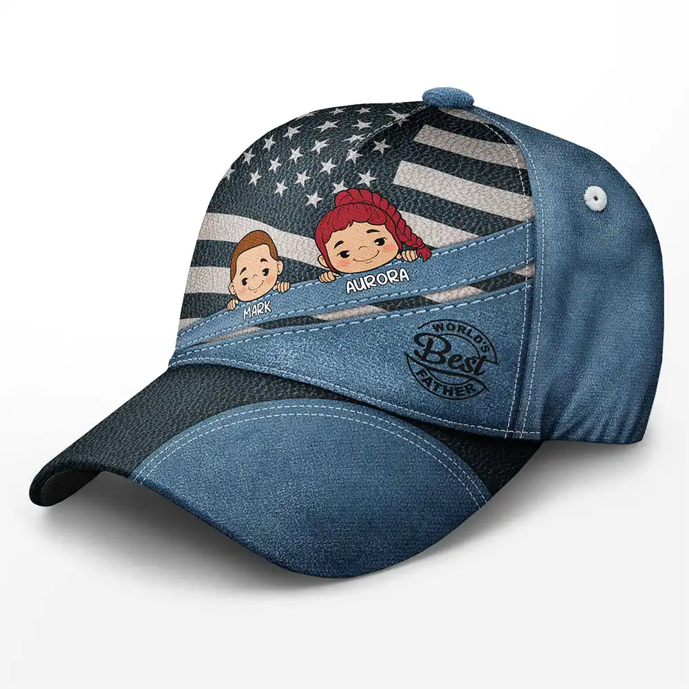 Best Dad Ever Star And Stripes - Personalized Classic Cap - Image 2