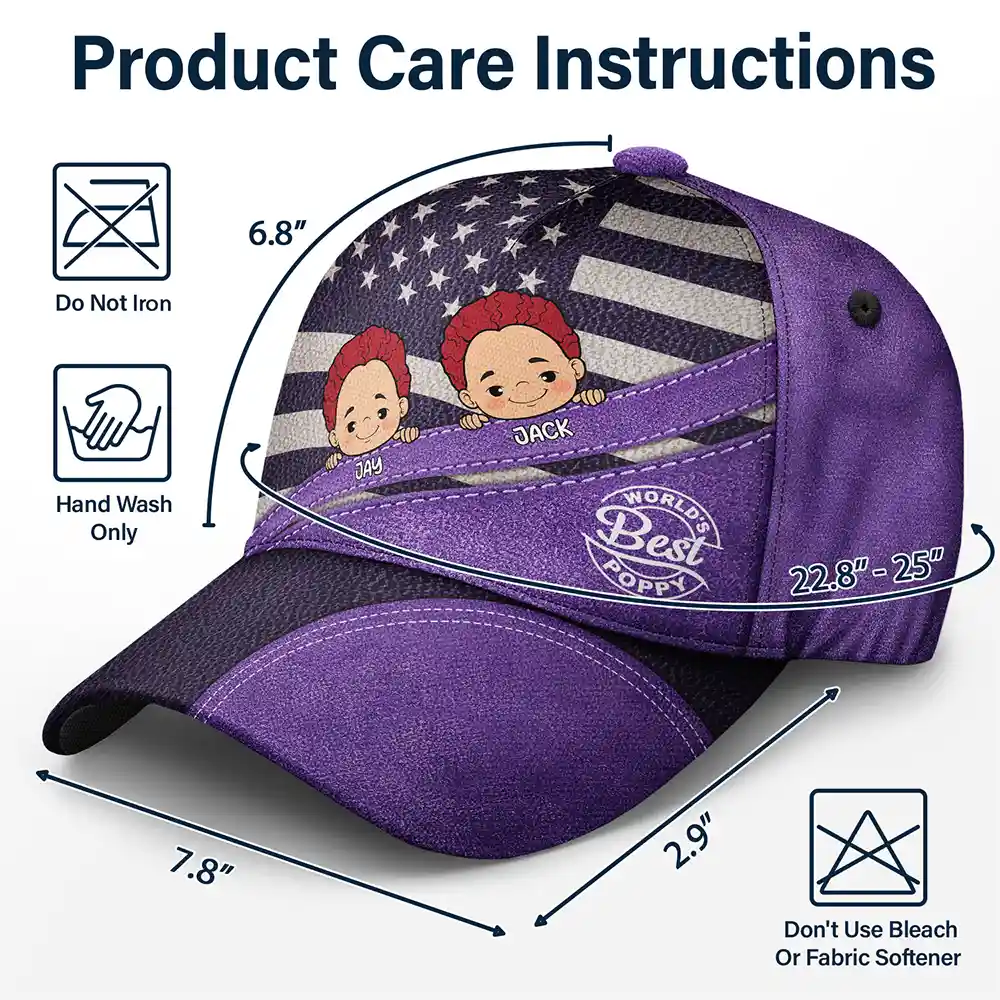 Best Dad Ever Star And Stripes - Personalized Classic Cap - Image 6