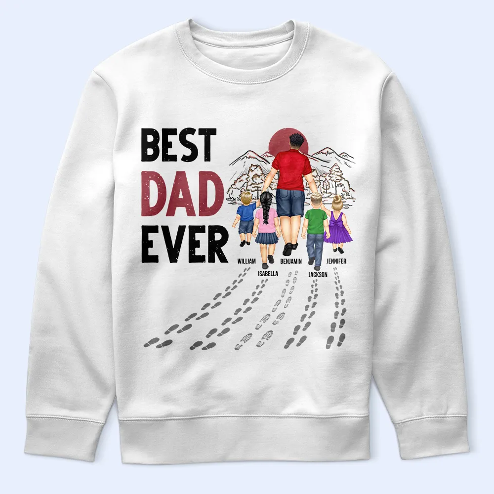 Best Dad Ever Walking - Personalized T Shirt - Image 5