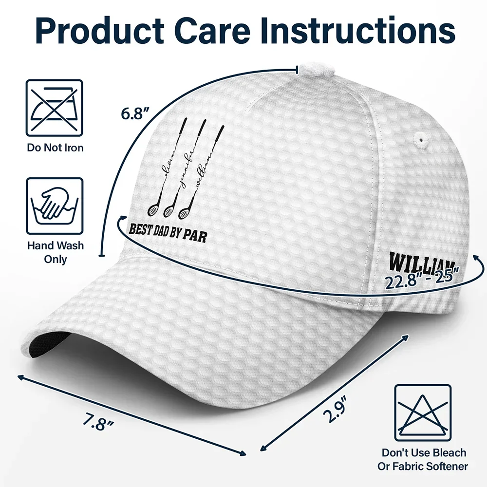Best Dad Grandpa By Par Golf Clubs - Personalized Classic Cap - Image 6