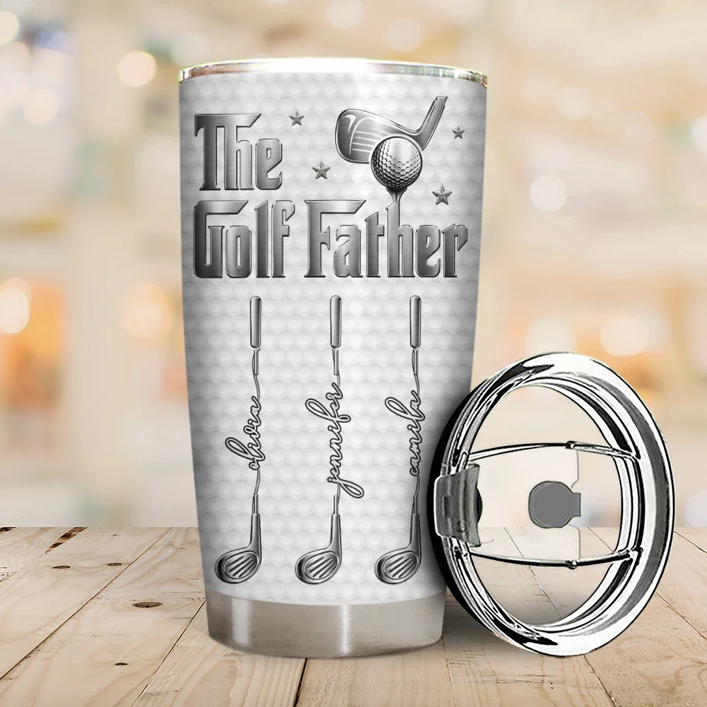 Best Dad Grandpa By Par Golf Clubs - Personalized Tumbler - Image 2
