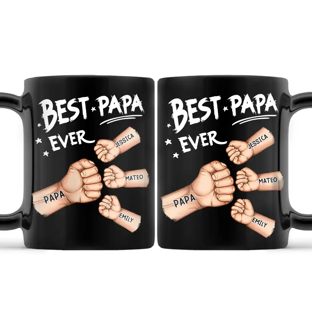 Best Dad Grandpa Ever Fist Bump - Personalized Mug - Image 2
