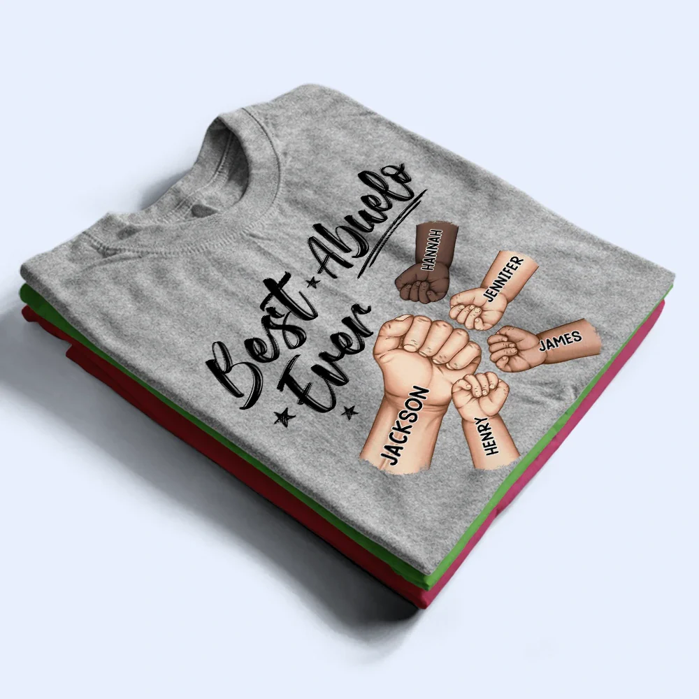 Best Dad Grandpa Ever Fist Bump - Personalized T Shirt - Image 3