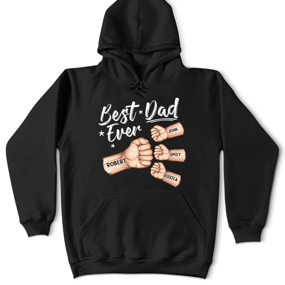 Best Dad Grandpa Ever Fist Bump - Personalized T Shirt - Image 6