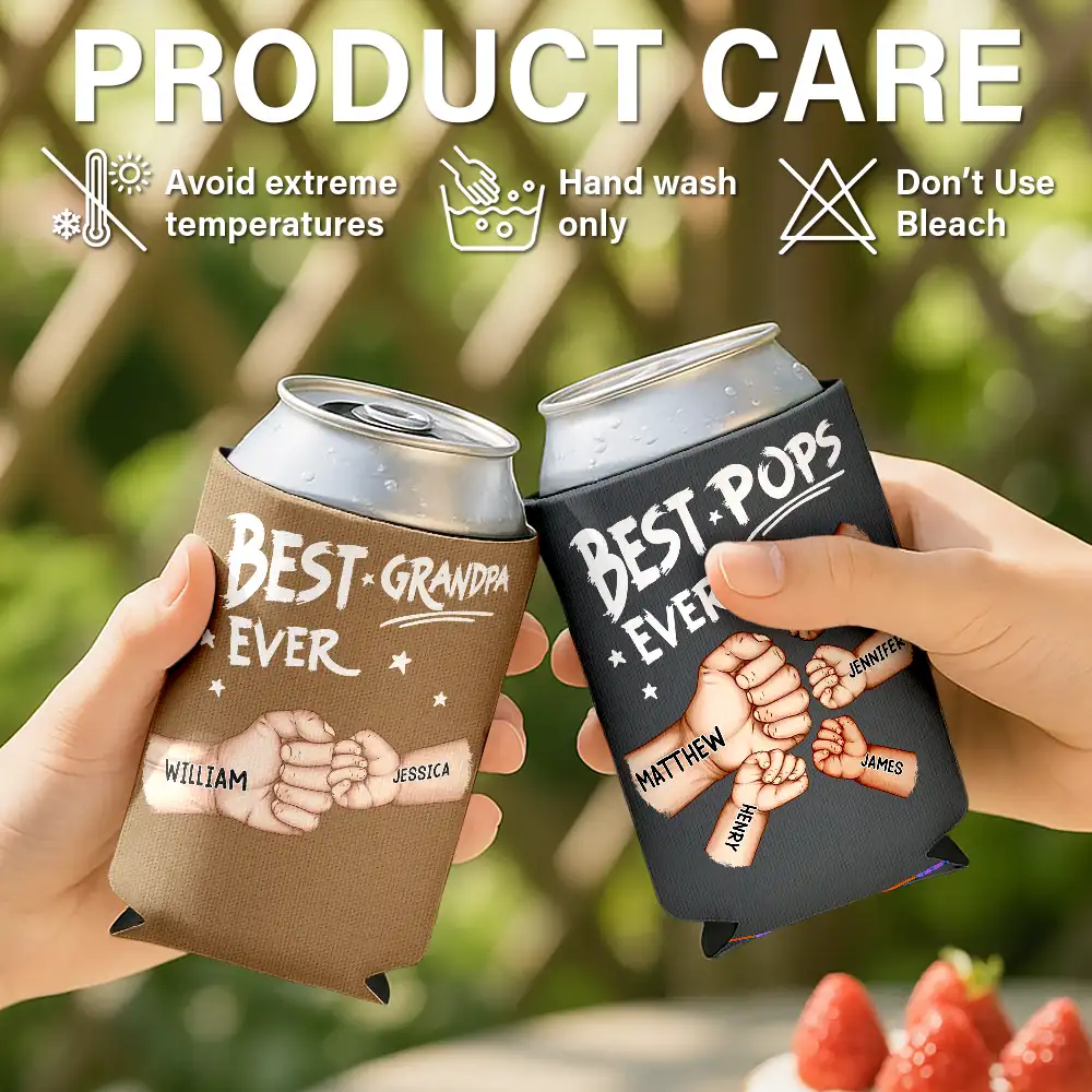 Best Dad Grandpa Ever - Personalized Can Cooler Sleeve - Image 6