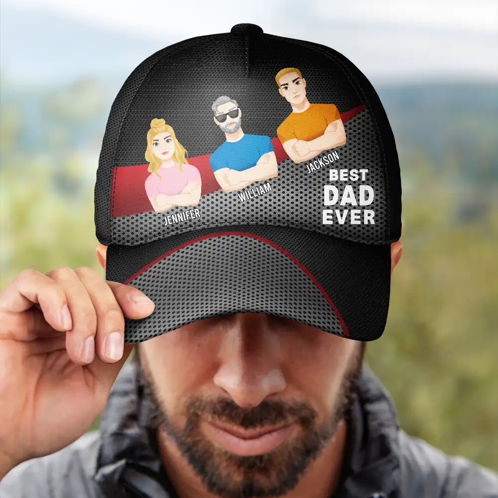 Best Dad Grandpa Ever - Personalized Classic Cap - Image 4