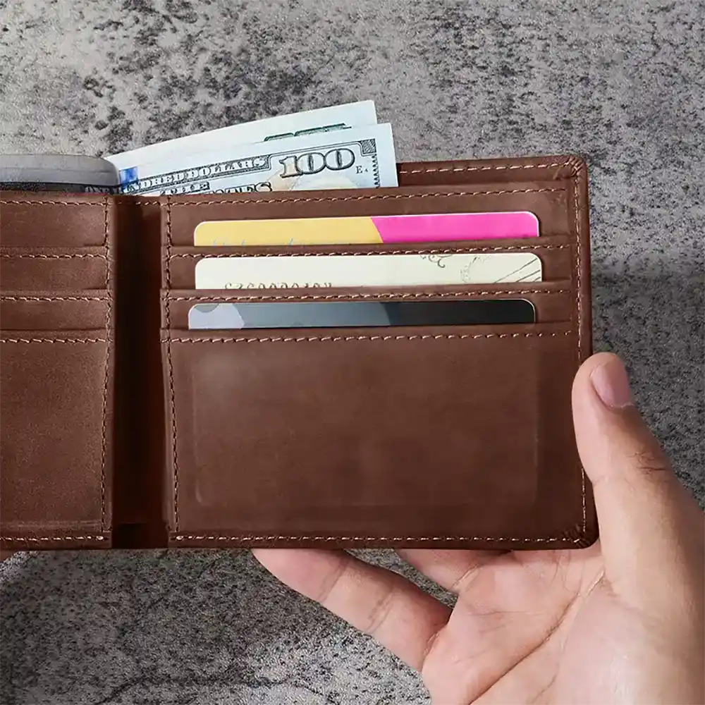 Best Dad Grandpa Ever - Personalized Leather Wallet - Image 5