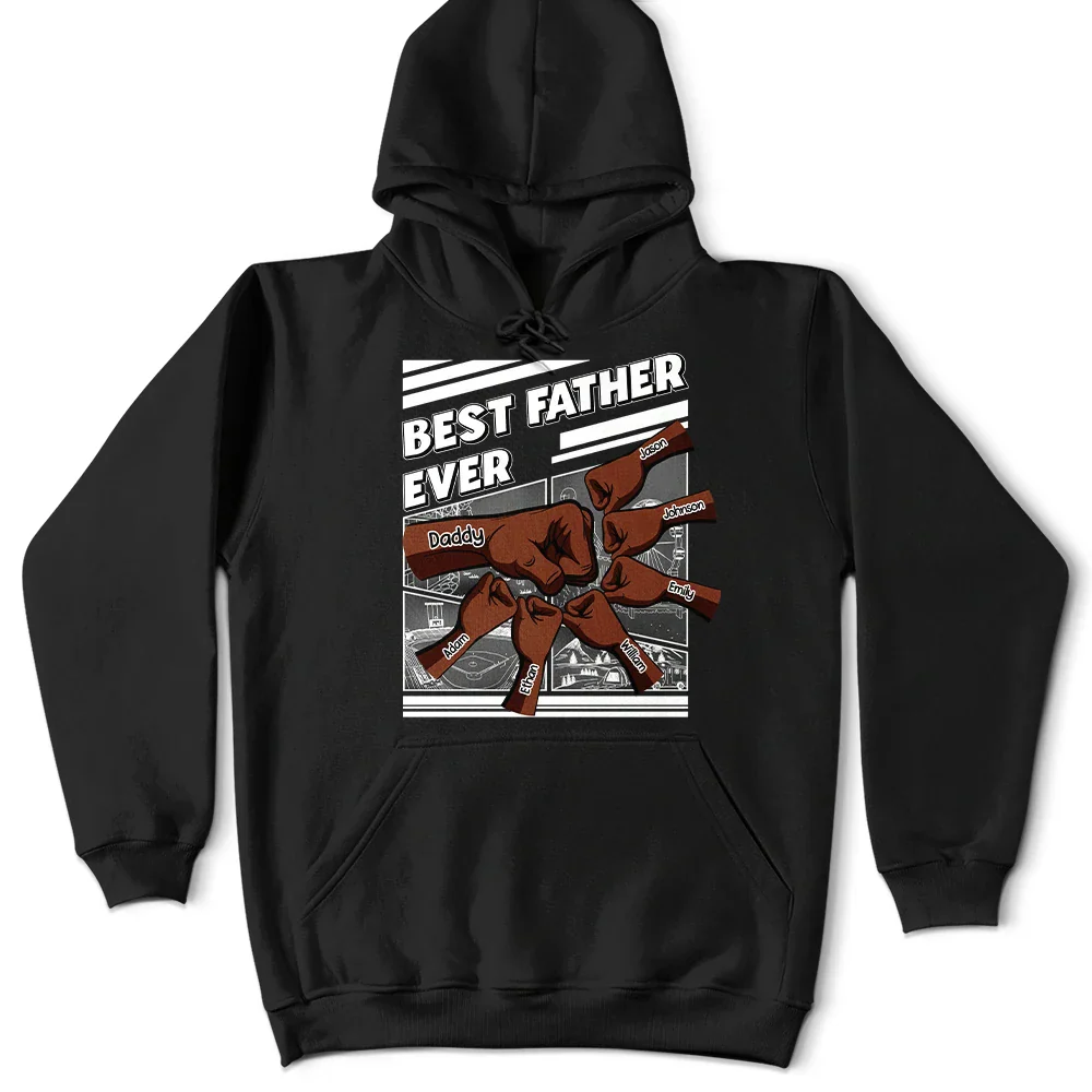 Best Dad Grandpa Hand Punch Side View - Personalized T Shirt - Image 4