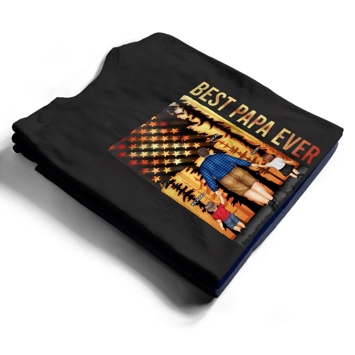 Best Dad Papa Ever - Birthday Gift For Father, Grandpa - Personalized T Shirt - Image 2