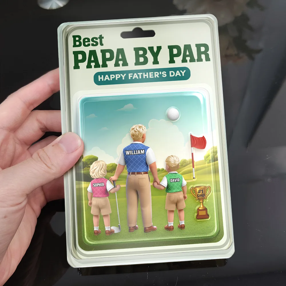Best Daddy By Par - Personalized Custom Shaped Acrylic Plaque - Image 2