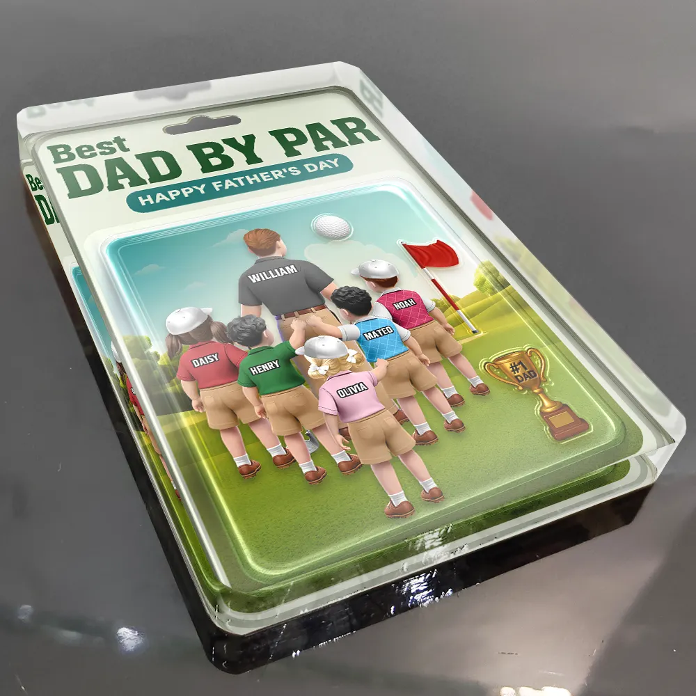 Best Daddy By Par - Personalized Custom Shaped Acrylic Plaque - Image 5