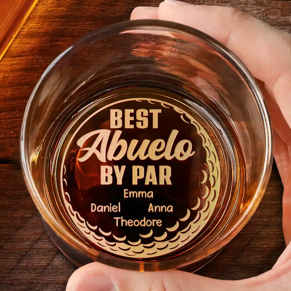 Best Daddy By Par - Personalized Engraved Whiskey Glass - Image 2