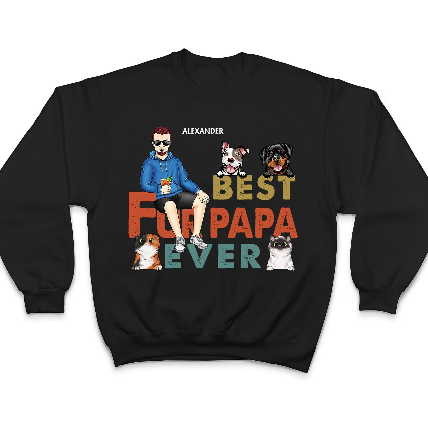 Best Dog Cat Dad Ever - Birthday Gift For Dad, Grandpa, Pet Lovers - Personalized Custom T Shirt - Image 5