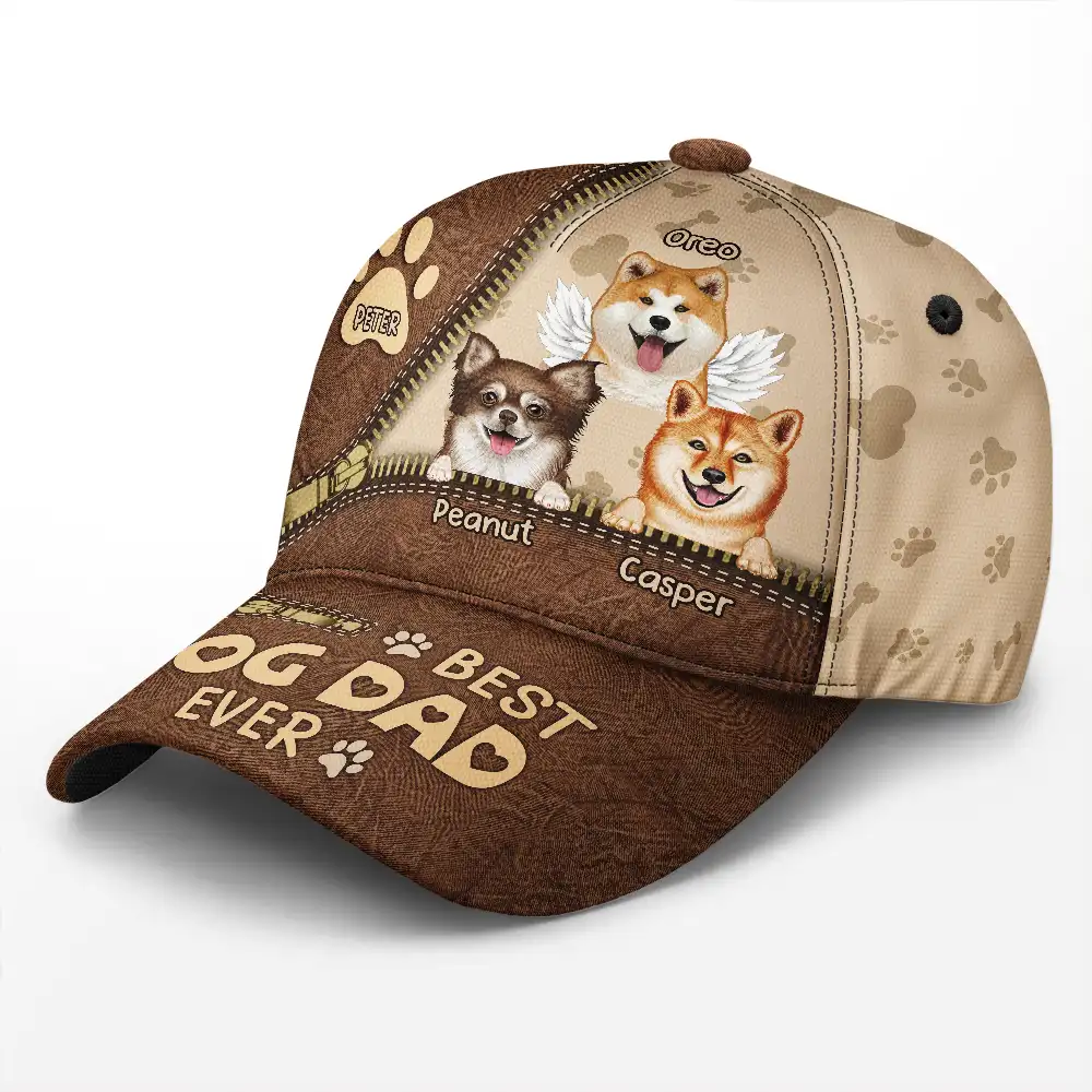 Best Dog Dad Dog Mom Ever - Personalized Classic Cap - Image 2