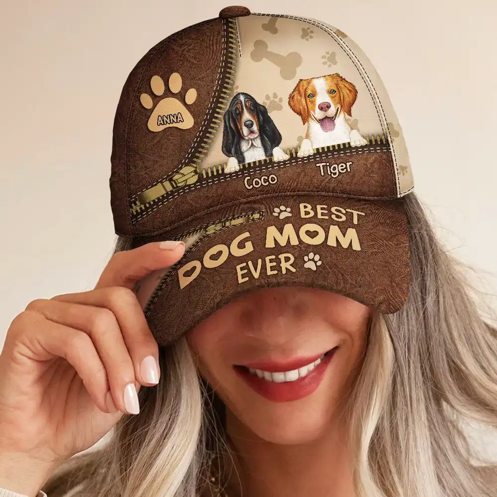 Best Dog Dad Dog Mom Ever - Personalized Classic Cap - Image 5