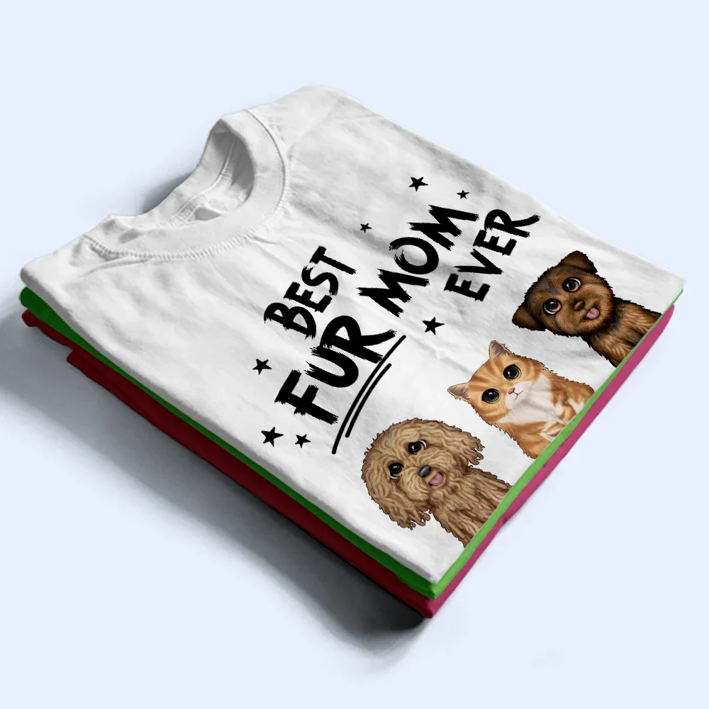 Best Dog Dad Ever Cute Cat Dog - Personalized T Shirt - Image 3