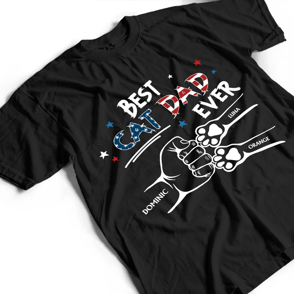 Best Dog Dad Ever Hand Punch Flag - Personalized T Shirt - Image 3