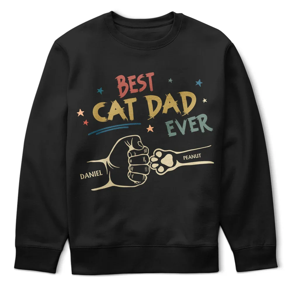 Best Dog Dad Ever Hand Punch Retro - Personalized T Shirt - Image 5