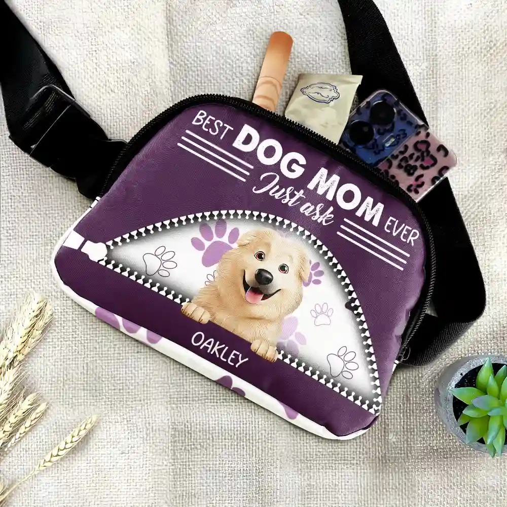 Best Dog Dad Ever Just Ask - Personalized Crossbody Belt Bag - Image 2