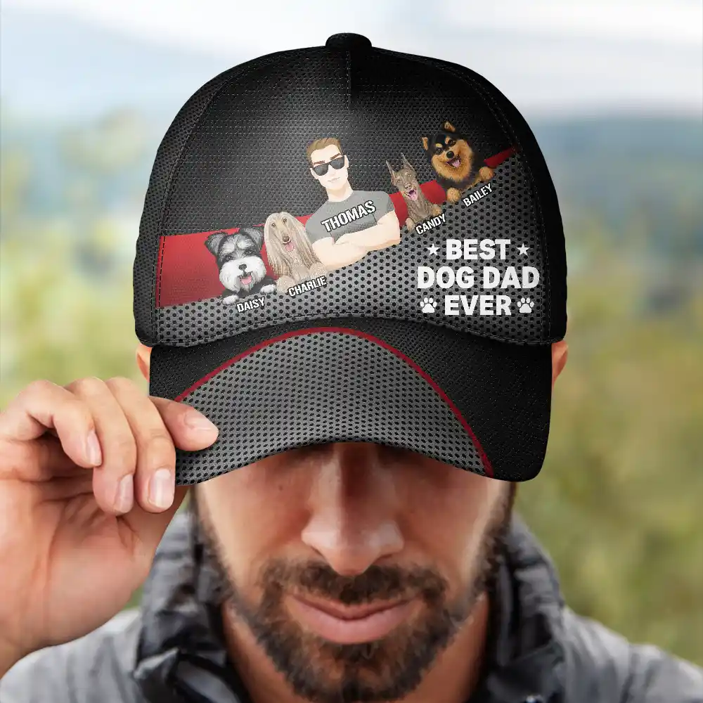 Best Dog Dad Ever - Personalized Classic Cap - Image 4