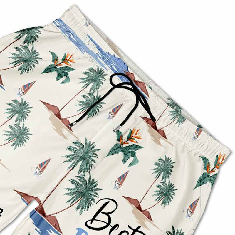 Best Dog Dad Ever - Personalized Unisex Beach Shorts - Image 5