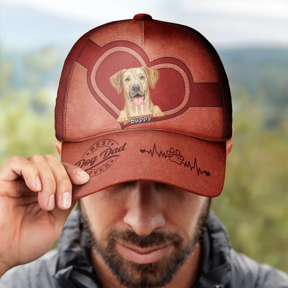 Best Dog Dad Mom Mum Ever - Personalized Classic Cap - Image 4