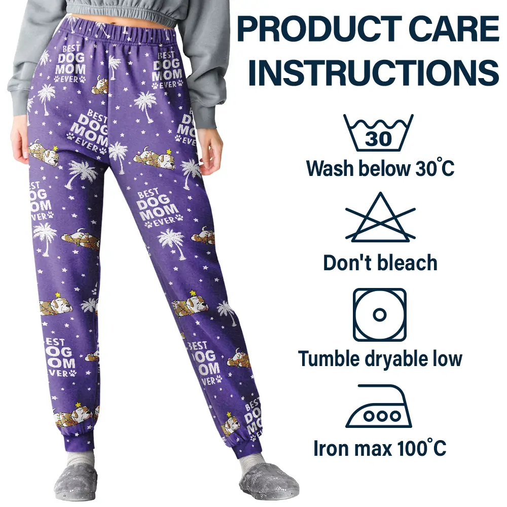 Best Dog Mom Dad Ever Lying Dog - Personalized Pajama Pants - Image 5