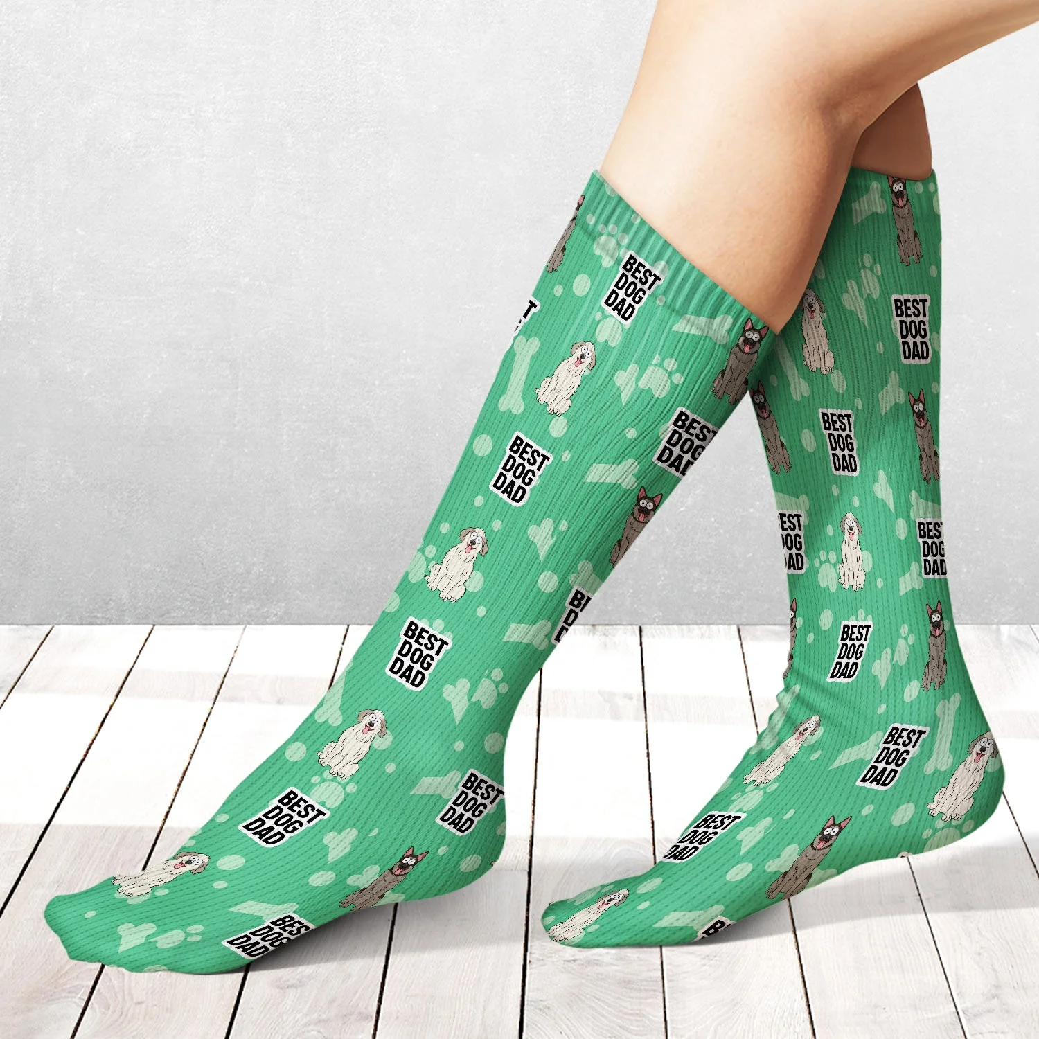 Best Dog Mom & Dad - Gift For Dog Lovers - Personalized Socks - Image 2