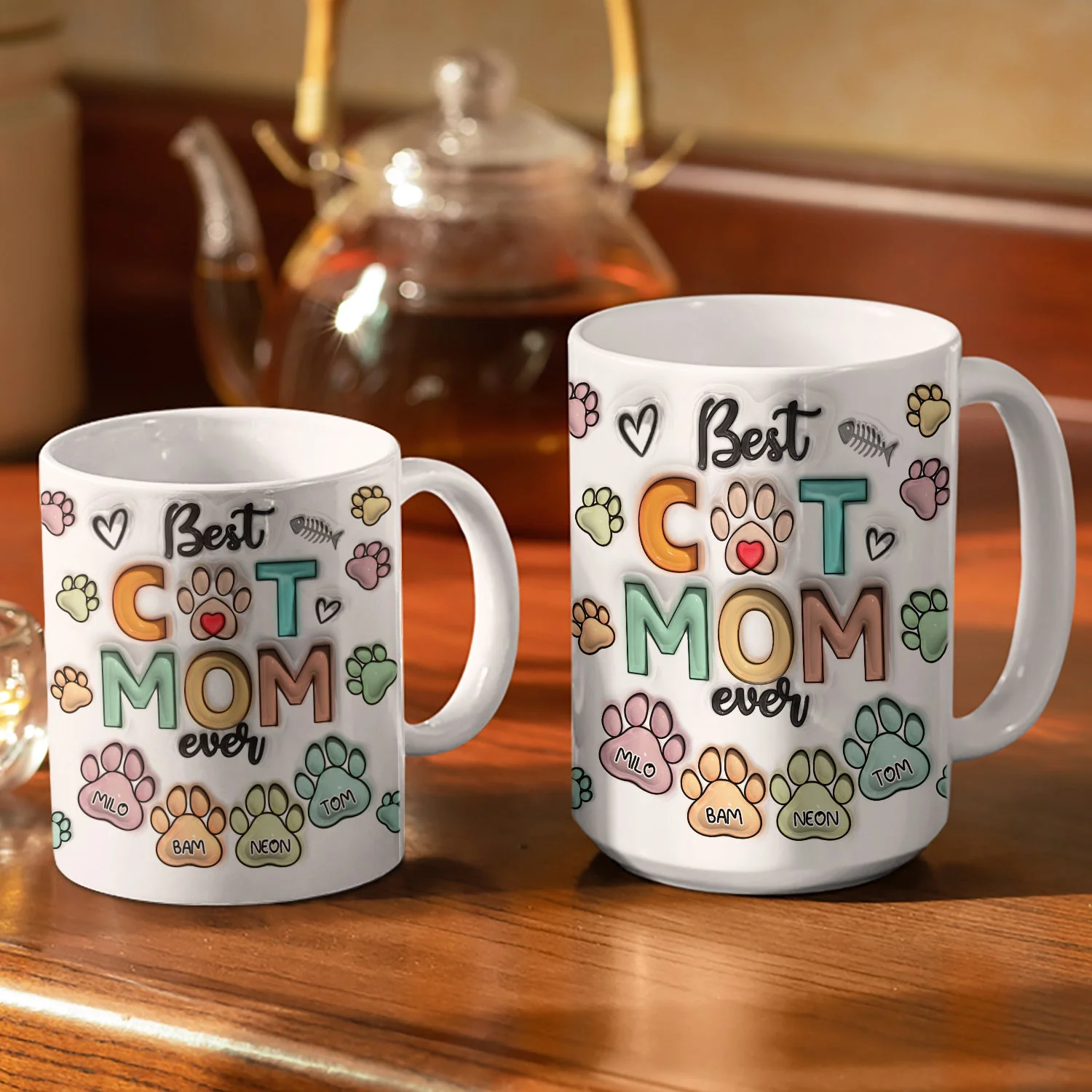 Best Dog Mom Ever - Birthday, Anniversary Gift For Dog Dad, Cat Mom, Pet Lover -  3D Inflated Effect Printed Mug, Personalized White Edge-to-Edge Mug - Image 3