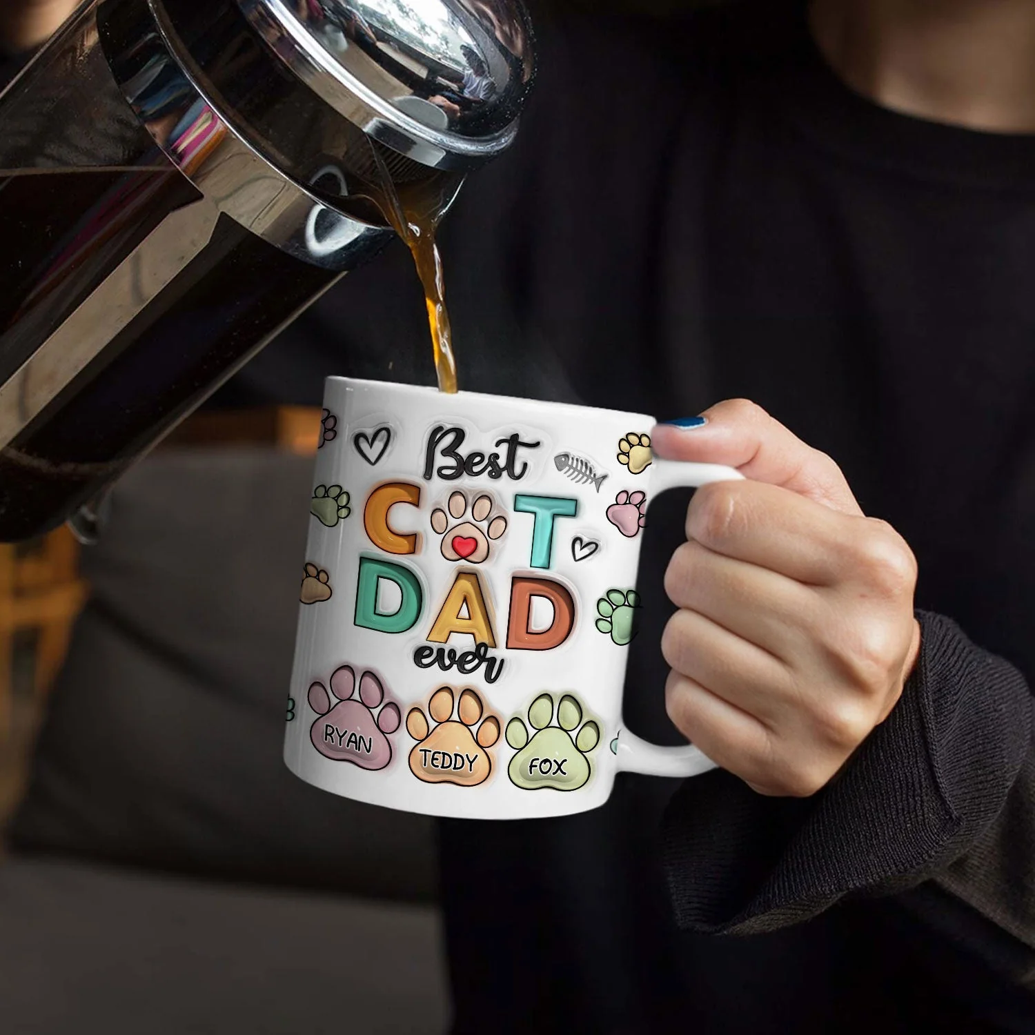 Best Dog Mom Ever - Birthday, Anniversary Gift For Dog Dad, Cat Mom, Pet Lover -  3D Inflated Effect Printed Mug, Personalized White Edge-to-Edge Mug - Image 4