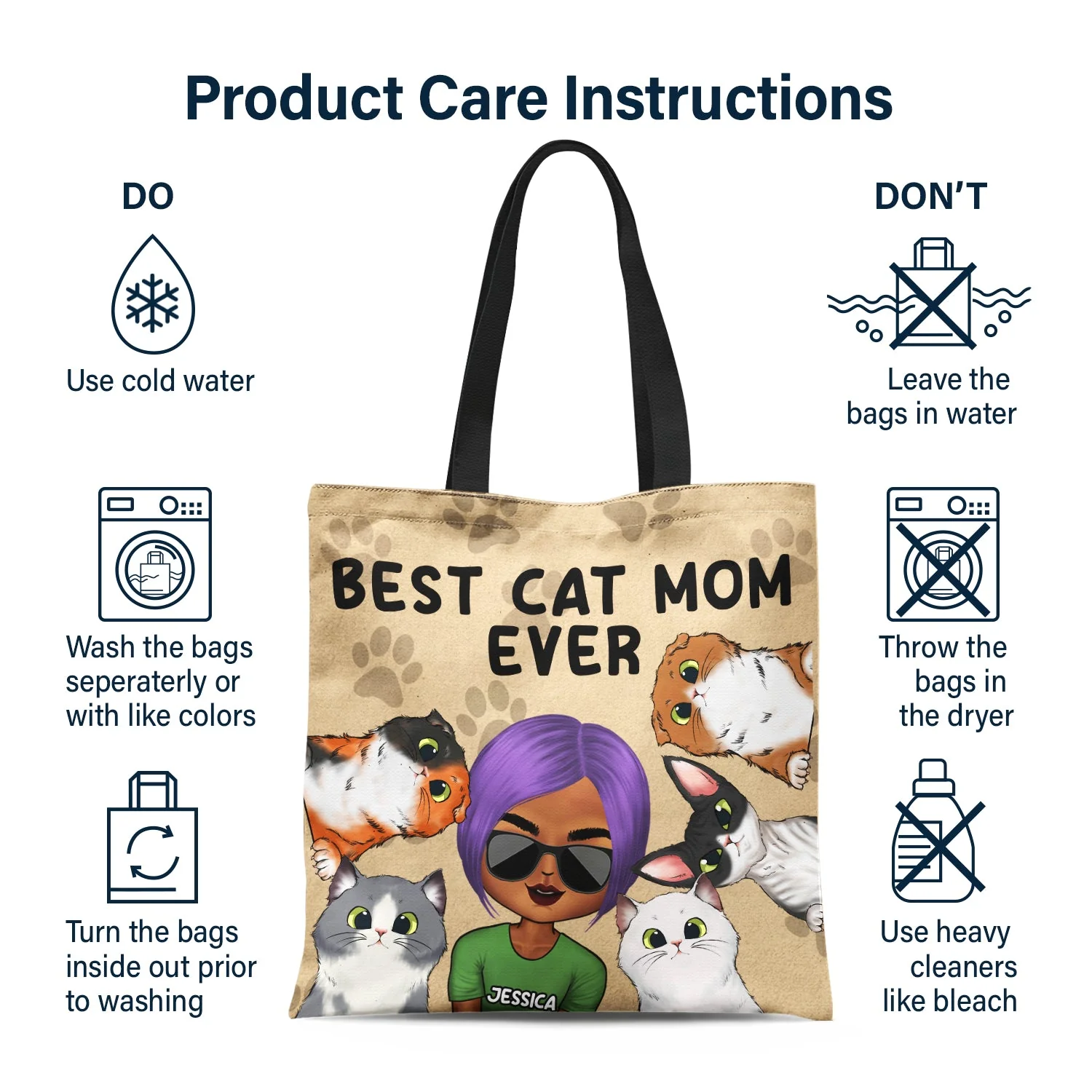 Best Dog Mom Ever - Birthday, Funny Gift For Her, Cat Lovers, Dog Lovers - Personalized Zippered Canvas Bag - Image 6