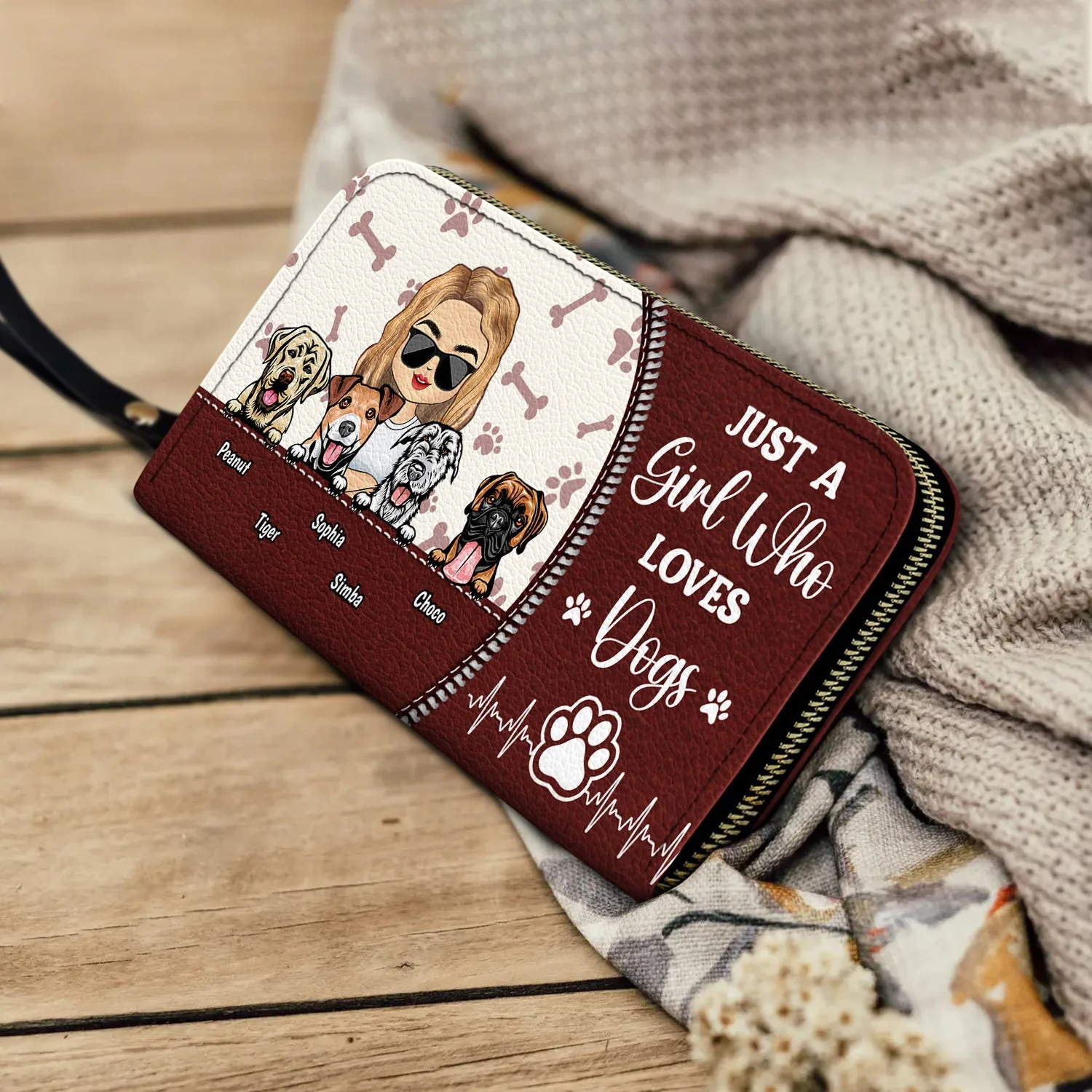Best Dog Mom Ever - Birthday, Loving Gift For Dog Lovers - Personalized Leather Long Wallet - Image 4