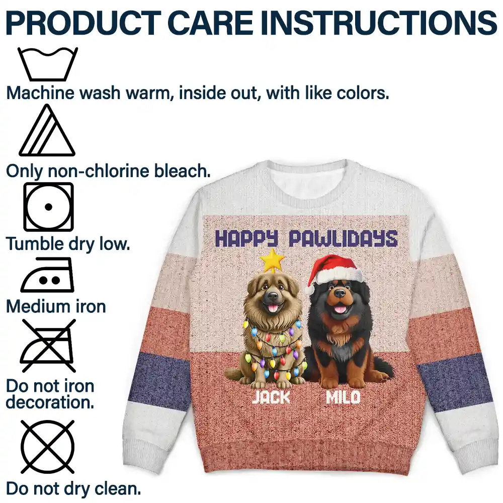 Best Dog Mom Ever Funny 3D Cute Dogs - Personalized Unisex Ugly Sweater - Image 6