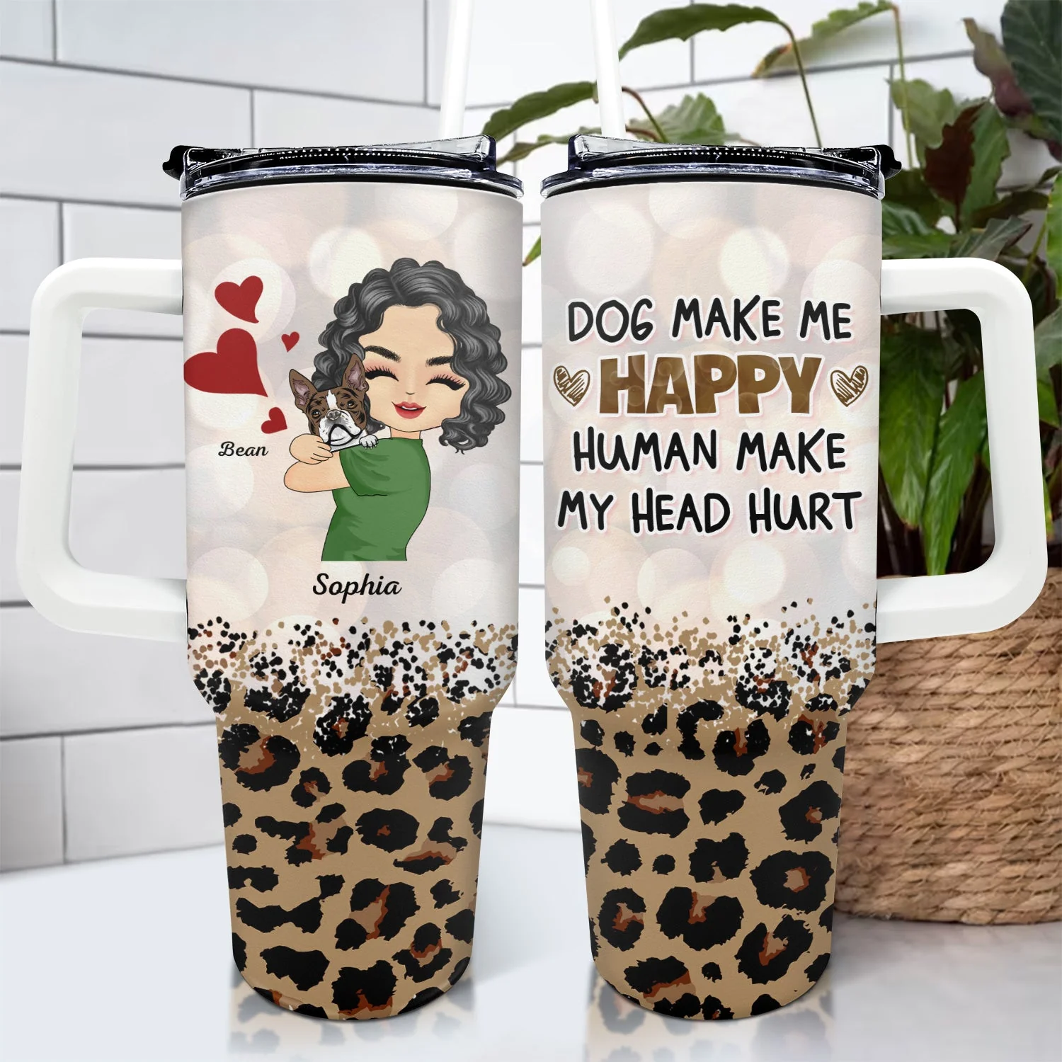 Best Dog Mom Ever - Gift For Dog Mom, Dog Lovers - Personalized 40oz Tumbler With Straw - Image 4
