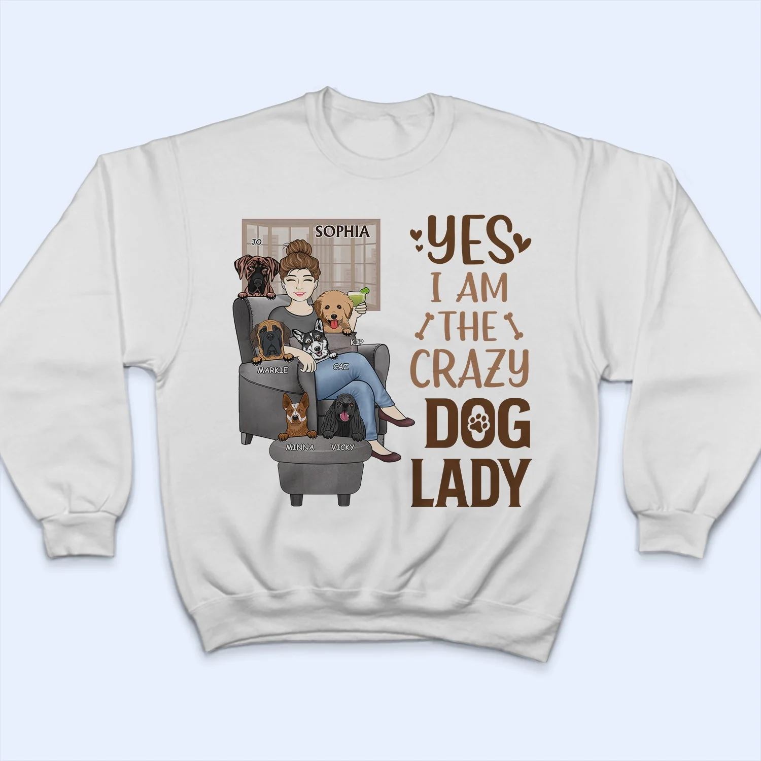 Best Dog Mom Ever The Crazy Dog Lady - Dog Lovers Gift - Personalized Custom T Shirt - Image 5