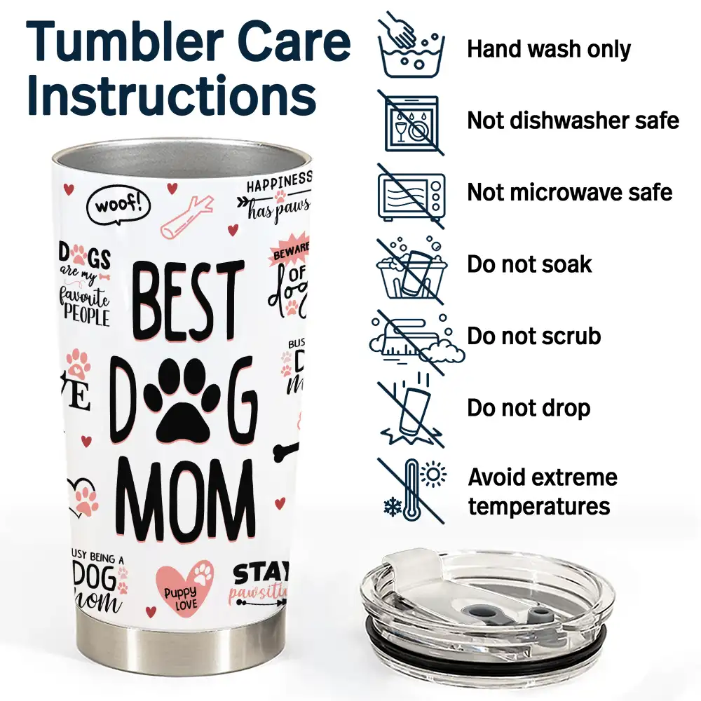 Best Dog Mom Puppy Love - Personalized Tumbler - Image 5