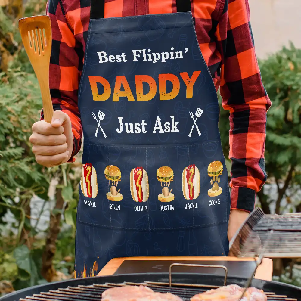 Best Flippin' Dad Jusk Ask - Personalized Apron - Image 3