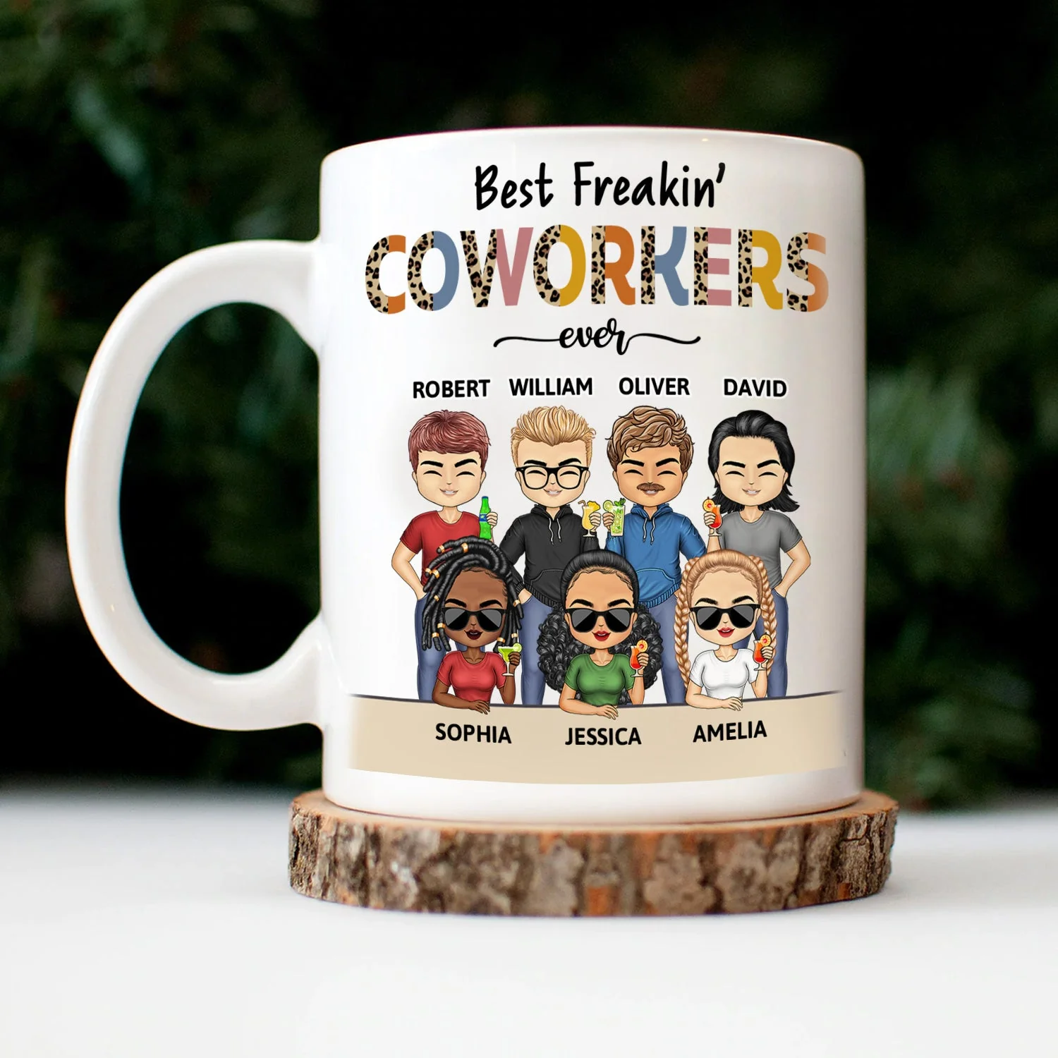 Best Freakin Coworkers Ever - Funny, Anniversary, Birthday Gifts For Colleagues, Besties - Personalized Custom Mug - Image 3