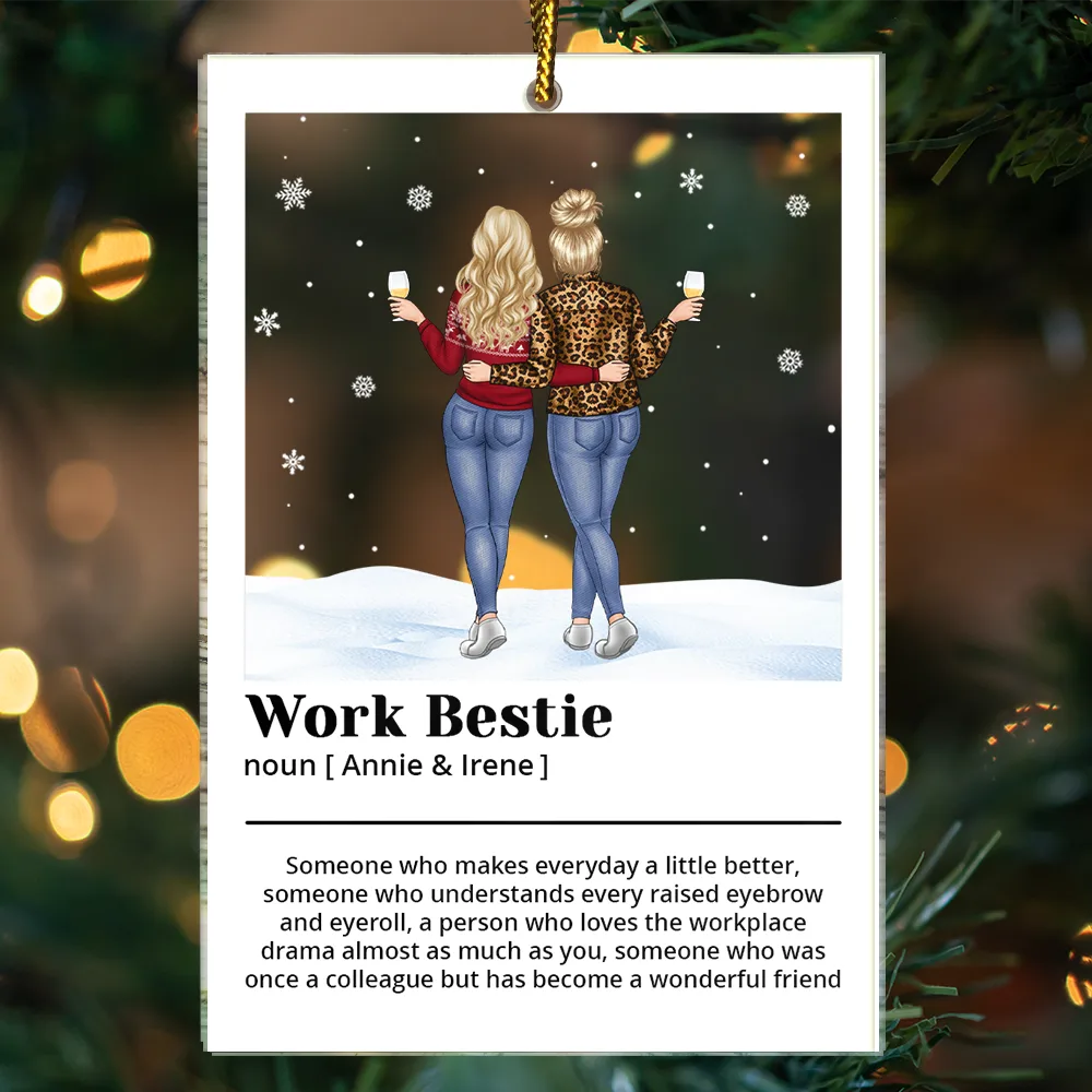 Best Friend Definition Bestie Backside - Personalized Custom Shaped Acrylic Ornament - Image 3