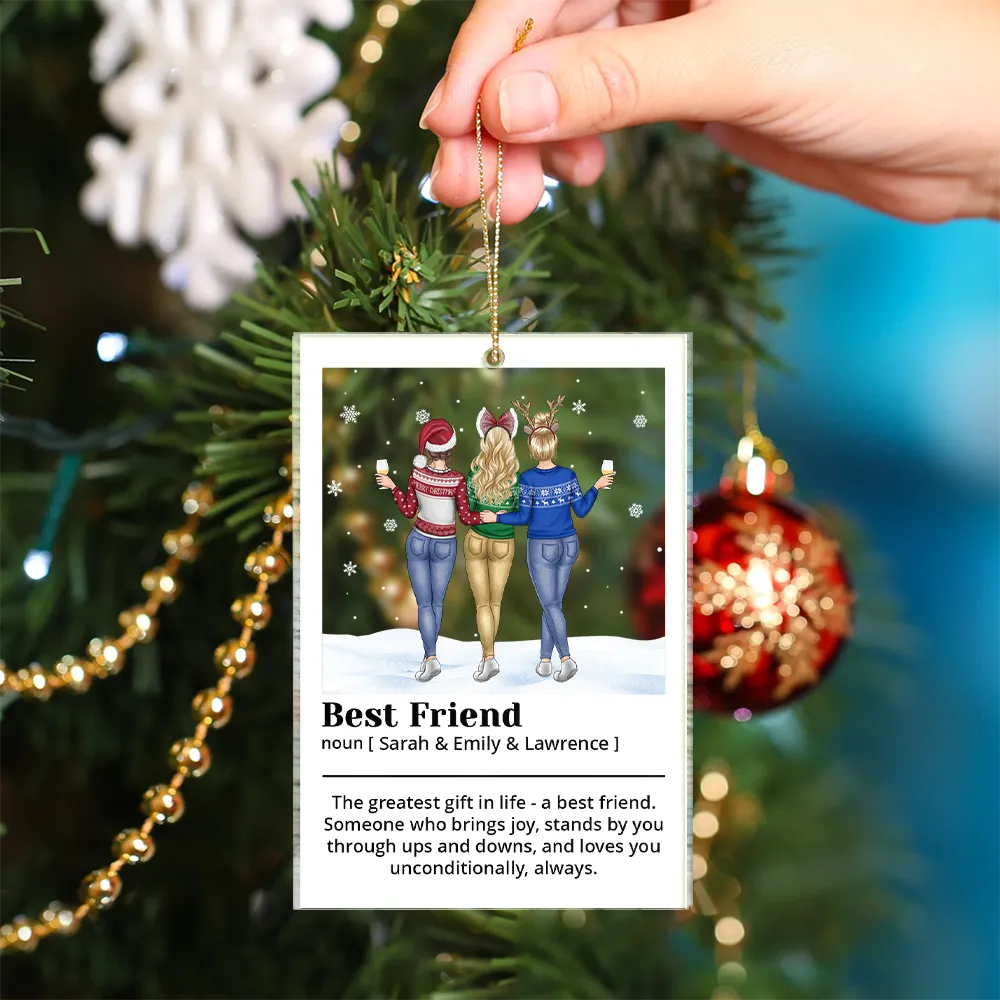 Best Friend Definition Bestie Backside - Personalized Custom Shaped Acrylic Ornament - Image 4