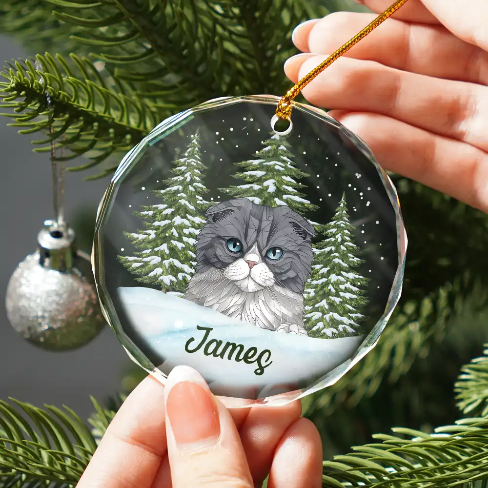 Best Friend For Life Christmas Memorial Dog Cat - Personalized Circle Glass Ornament - Image 2