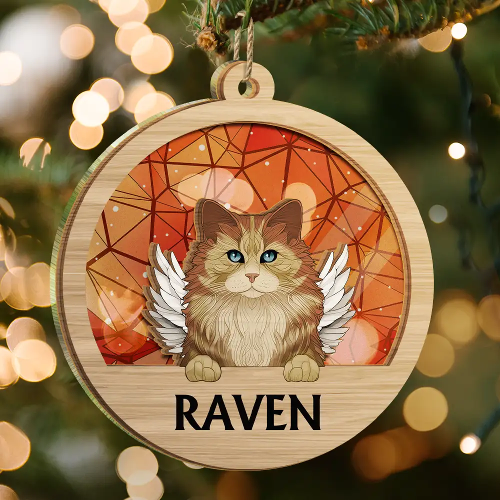Best Friend For Life Dog Cat Christmas Stained Glass - Personalized Suncatcher Ornament - Image 3